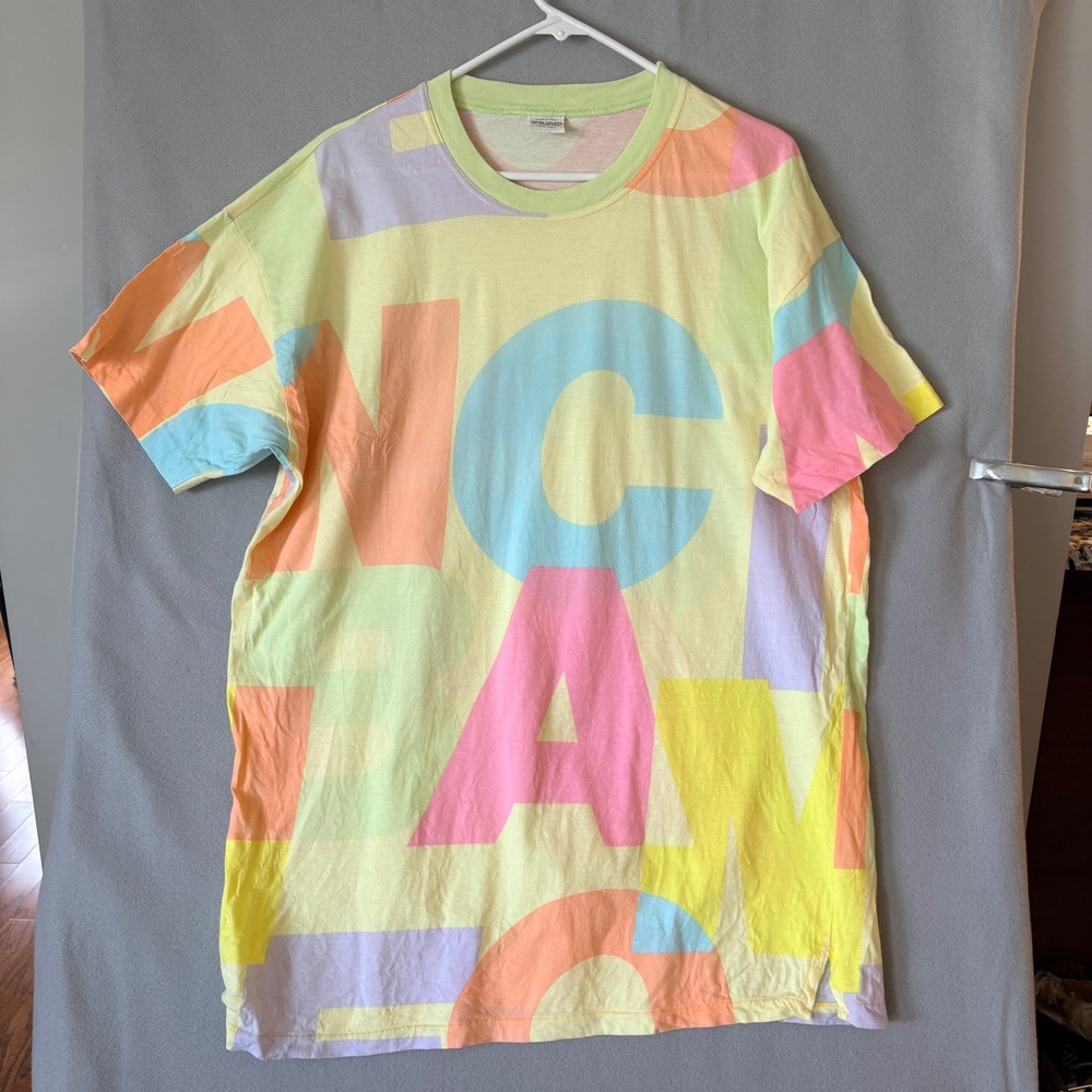 United Colors of Benetton All Over Print Pastel T-Shirt XL Made in Italy Vintage